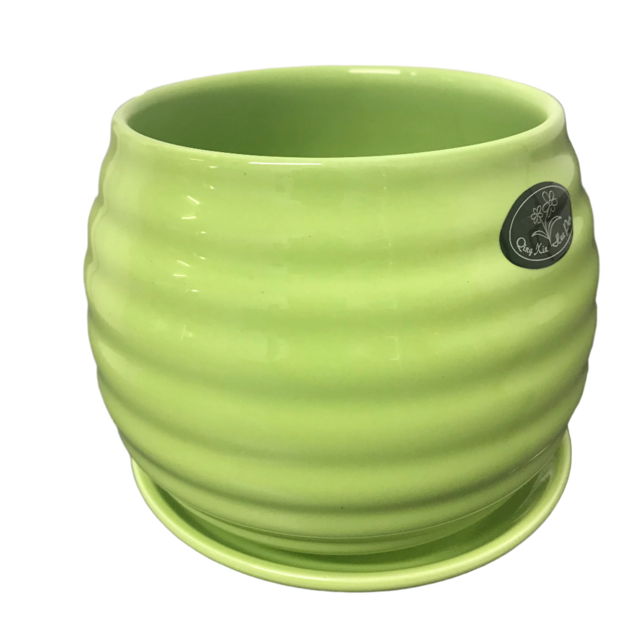 lime green ceramic plant pots Lime green ceramic design pot – IM Garden Mart