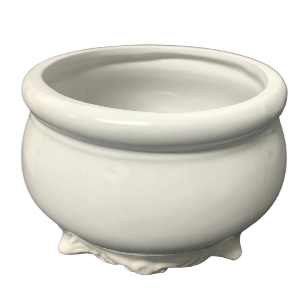 Round ceramic design pot white – IM Garden Mart