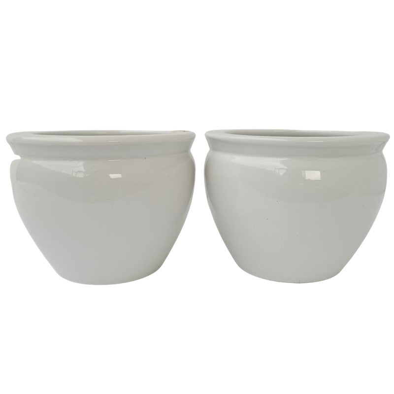 Set of 2 White Pot – IM Garden Mart